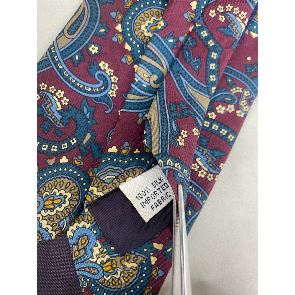 Gant Mens Paisley Silk Tie Burgundy Blue Gold‎ Classic Formal Business 55x4 - Picture 4 of 6